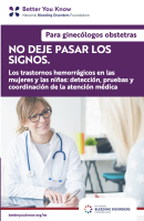 Para Ginecólogos Obstetras: No Deje Pasar los Signos