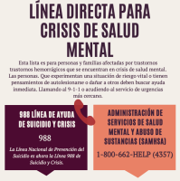 Líneas directas de salud mental